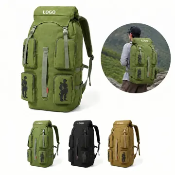 Roll-Top Canvas Daypack for Hiking and Camping