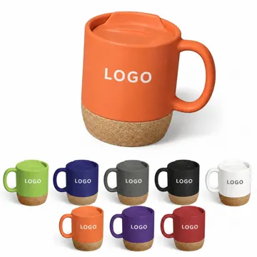 Ceramic Mug with Natural Cork Base for Hot Drinks