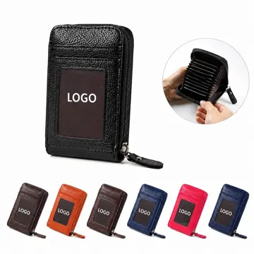 RFID Blocking Slim Card Holder with Secure Zip Closure