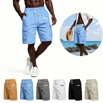 Casual Cargo Shorts with Adjustable Waist and Pockets