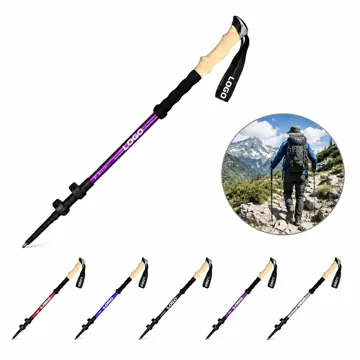 Adjustable Aluminum Trekking Poles with Cork Grip