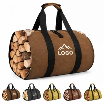Waterproof Canvas Firewood Log Tote with Reinforced