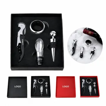 4-Piece Wine Opener Gift Set with Corkscrew and Pourer