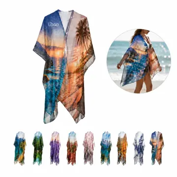 Lightweight Floral Beach Cover-Up Cardigan for Swimwear
