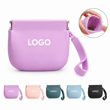 Compact Zippered Silicone Pouch for Coins and Keys