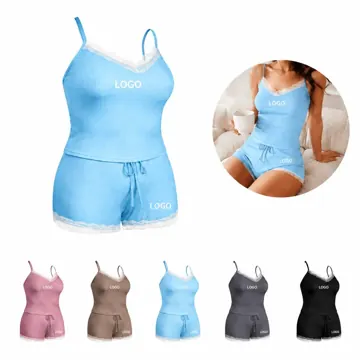 Women's Short Sleeve Satin Pajama Set with Elastic Waist