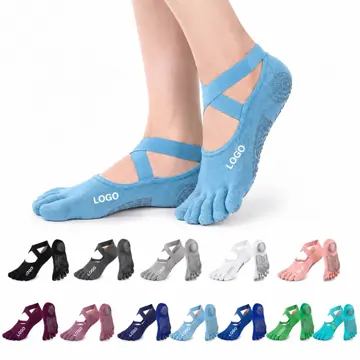 Five Toe Yoga Socks with Silicone Grip Dots for Women