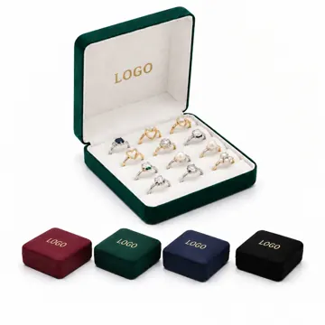 Clear Ring Storage Box with Slots and Lid