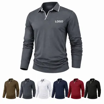 Men's Long-Sleeve Polo Shirt Breathable Quick-Dry Casual