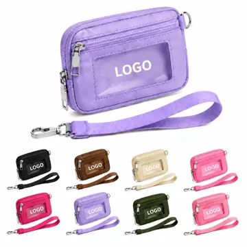 Clear Window Wristlet Pouch for Phone Cards Keys