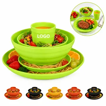 Reusable Plastic Dinnerware Set for Meals Picnics Parties