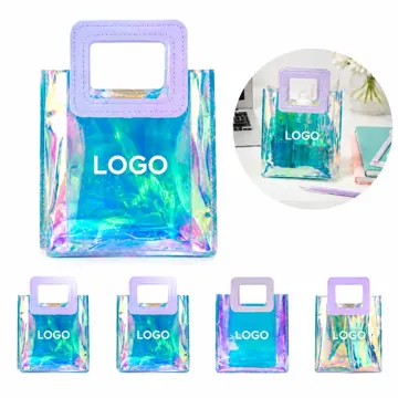 Iridescent Clear PVC Tote Bag for Daily Use
