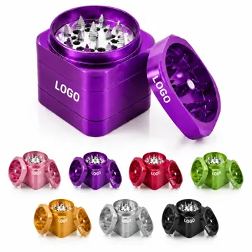 4-Piece Magnetic Aluminum Square Grinder with Storage