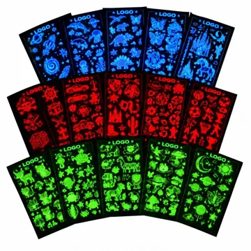 2" Custom Glow in the Dark Temporary Tattoos