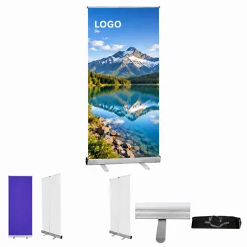 Portable Aluminum Retractable Banner Stand, 33.5 x 80 Inches