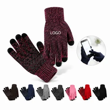 Touch Screen Knit Gloves with Non-Slip Palm