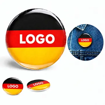 Round Metal Flag Lapel Pin with Enamel Finish