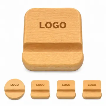 Eco-Friendly Wooden Desktop Stand for Smartphones