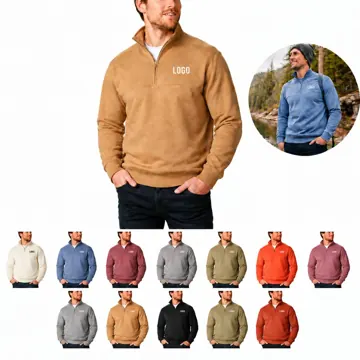 Men's Half Zip Knit Sweater Soft Fleece Pullover