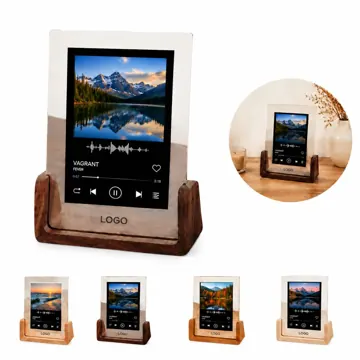 Minimalist Walnut U-Shape Picture Frame for Desk Display