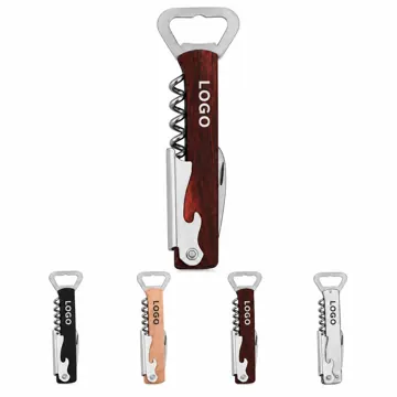 Stainless Steel Wine Bottle Opener with Ergonomic Grip