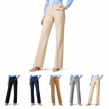 Women's Wrinkle-Resistant Straight-Leg Office Trousers
