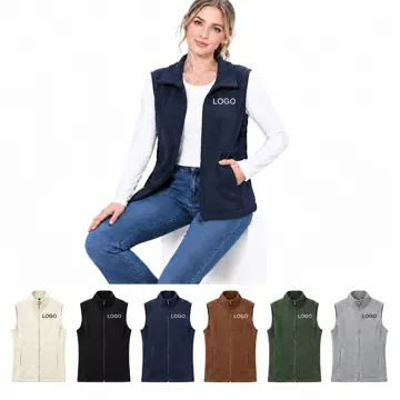 Women's Sleeveless Open Front Fleece Vest for Layering