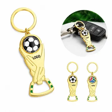 Rotating Soccer Ball Bottle Opener Keychain 2026
