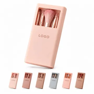 Compact Travel Makeup Brush Kit with Soft Synthetic Bristles