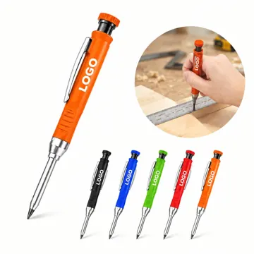 Refillable Metal Body Carpenter Pencil Flat Anti-Roll