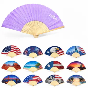 Custom Foldable Paper Fan with Bamboo Frame