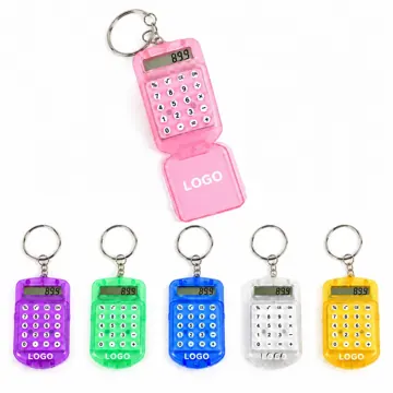 8-Digit Digital Calculator with Keychain Compact Portable