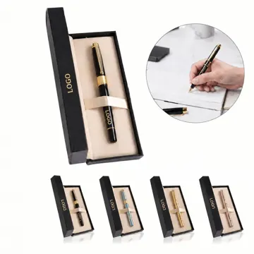 Ballpoint Pen Gift Set with Flip-Top Case