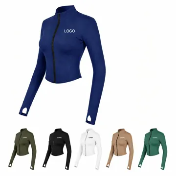 Lightweight Yoga Jacket with Full-Zip Front and Thumb Holes