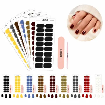 20 Pre-Shaped Gel Nail Wraps for Home Manicure