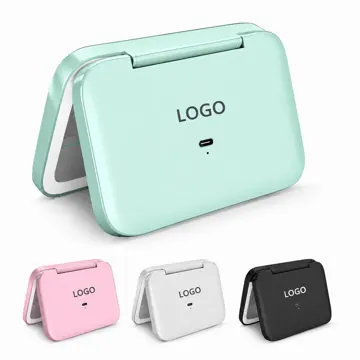 Compact Travel Makeup Mirror with Rechargeable LED Lights