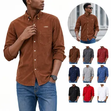 Men's Cotton Blend Button-Down Collar Shirt Regular Fit