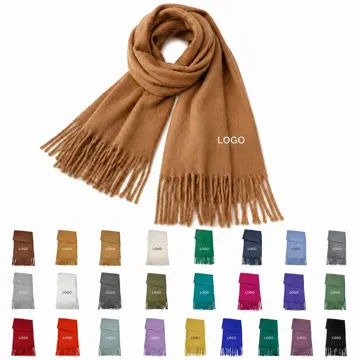 Soft Fluffy Rectangular Faux Mohair Scarf for All Seasons