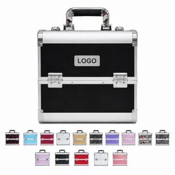 Portable 4-Layer Makeup Train Case with Dividers