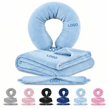 Neck Pillow and Blanket Set for Travel and Office Rest