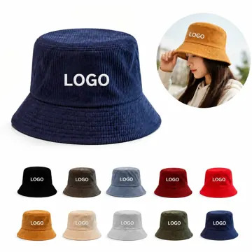 Wide Brim Corduroy Fisherman Hat Foldable Sun Protection
